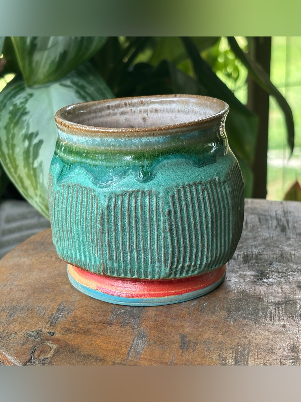 Handmade Thrown Pottery Glazed Cup
